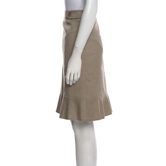 Akris Punto Womens Gray Taupe Tan Skirt Size 12 Flared Professional - Picture 4 of 10